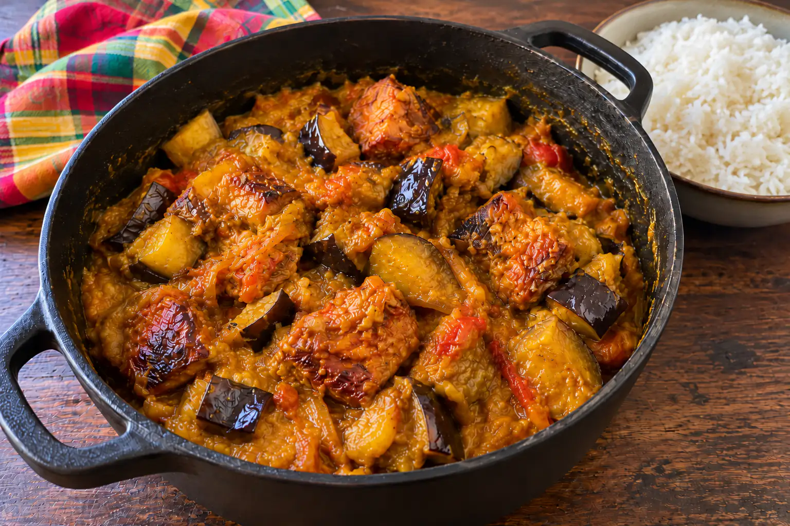 Boucané bringelle réunionnais (rougail boucané aux aubergines)