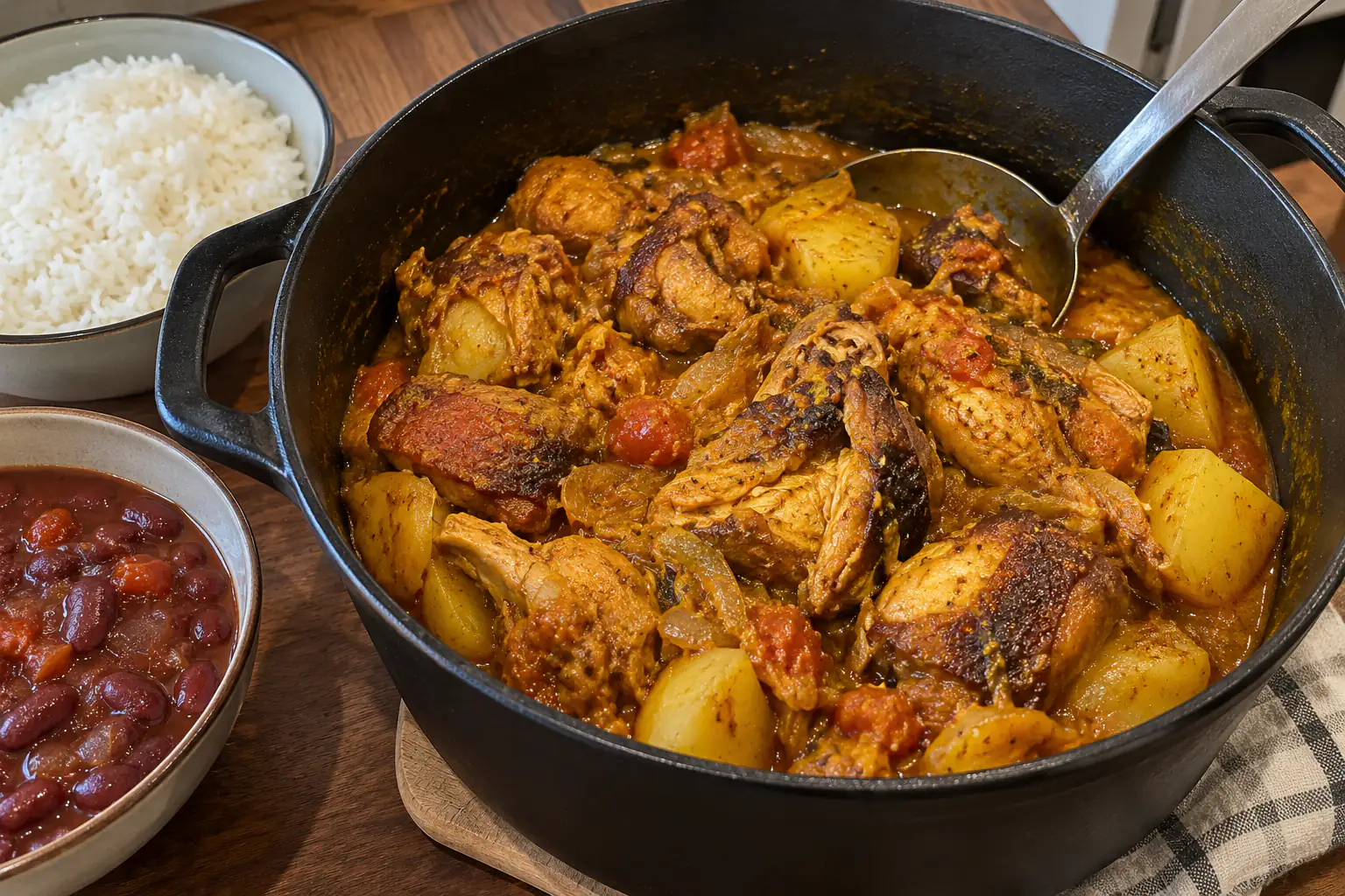 Cari poulet fumé réunionnais